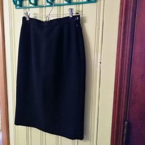 Rena Rowan Wool Straight Black Skirt, Size 4